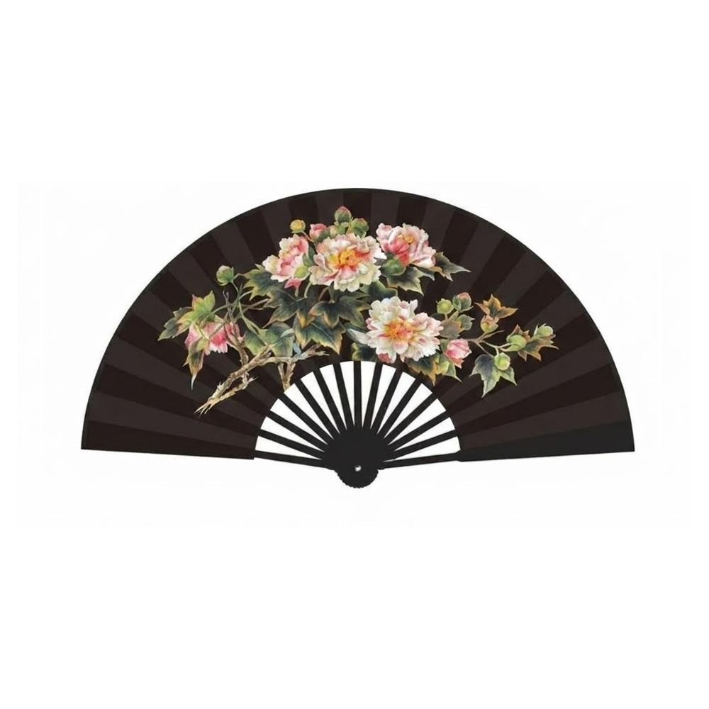 Chinese Style Folding Handheld Fan Handmade Flower Pattern Hand Fans Exquisite Silk Cloth Dance Fan Home Decoration