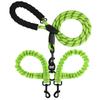 New 13-color One-to-two Double-headed Pet Leash Anti-winding Telescopic Elastic Nylon Leash