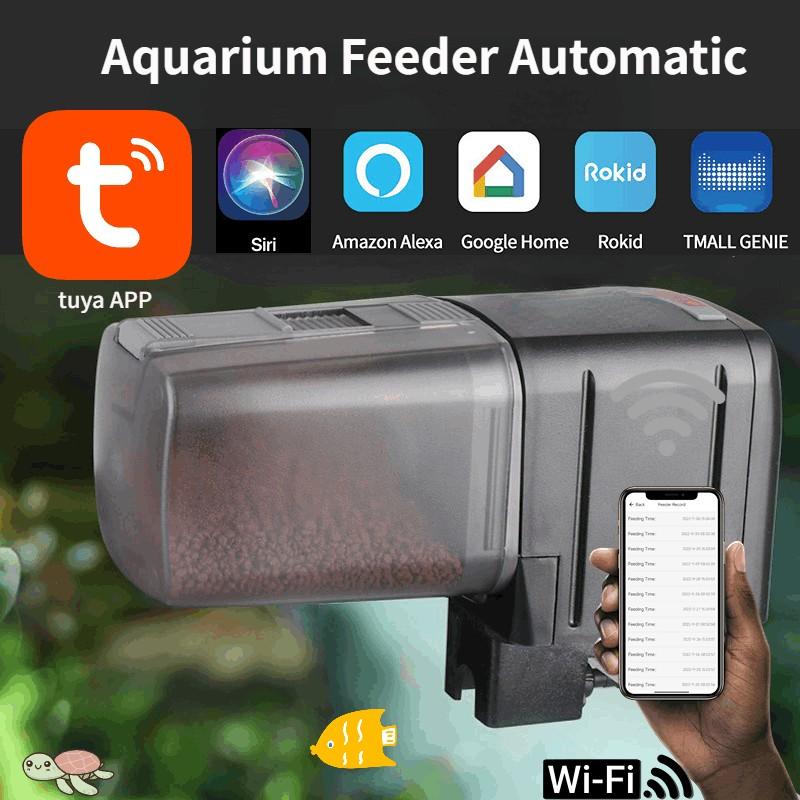 200ml/100ml/450ml/200ml Intelligent Timing Food Dispenser Wifi Smart Phone App Remote Control Fish Feeding Device Automatic Aquarium Fish Tank Feeder