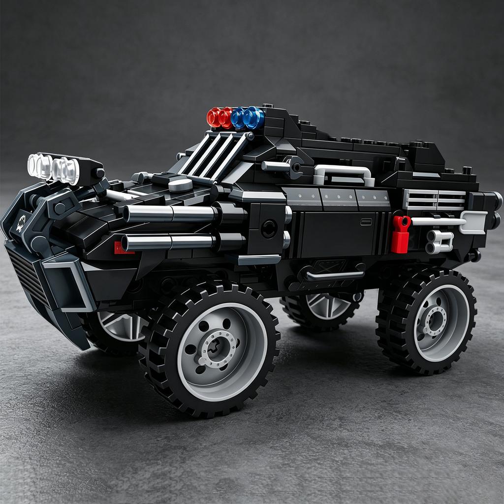 MOC City Series: U.S. SWAT Armored Vehicle Building Blocks – Police Riot Control Vehicle Model / Counter-Terrorism Vehicle Toy