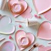 40 шт./набор одноразовых столовых приборов в форме сердца для свадебных украшений, помолвок, тарелок, чашек, декора для свадебного душа на День святого Валентина