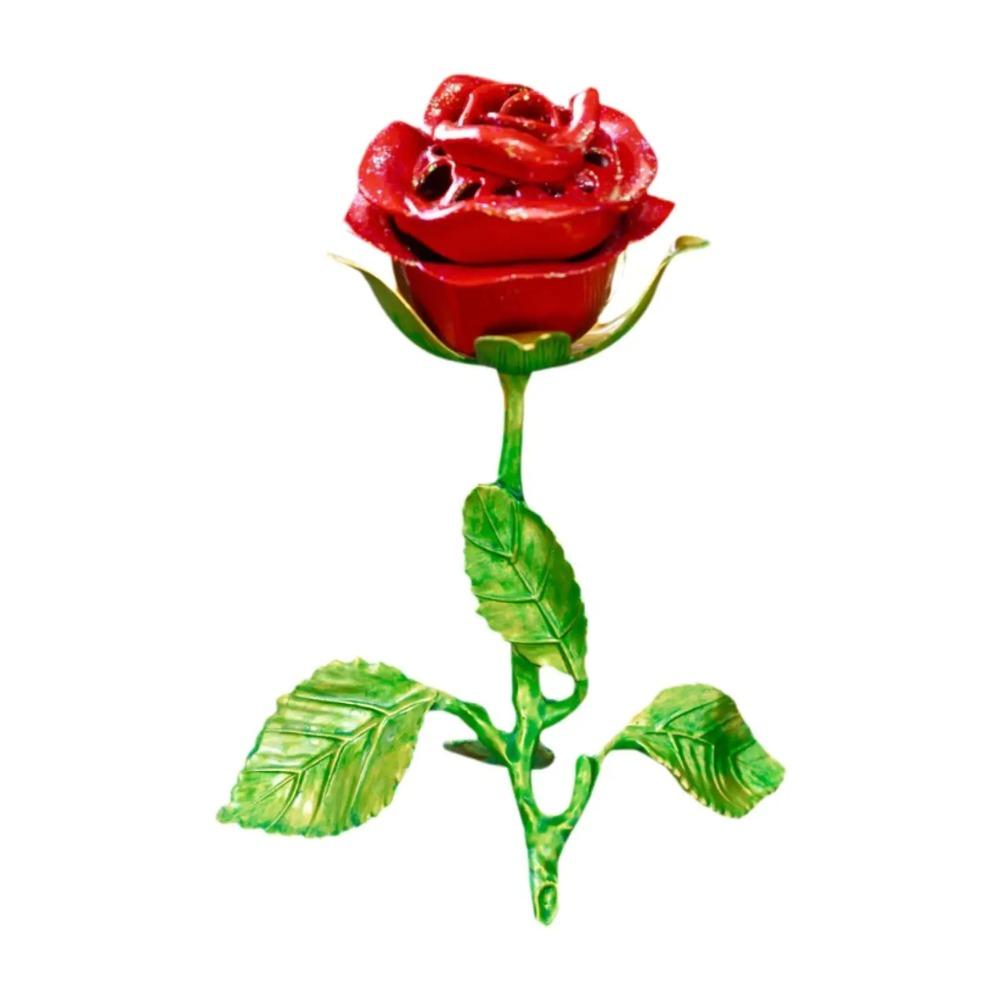 Handcrafted Metal Rose Burner Sturdy Aromatherapy Burner Rose Ornament Incense Holder Dining Room