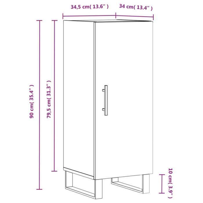 VidaXL Buffet Concrete Grey 34.5x34x90 Cm Engineered Wood 828568