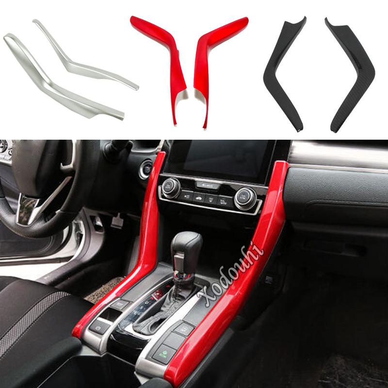 Car Cover ABS Plastic Interior Middle Front Shift Stall Paddle Cup Lamp Trim For Honda Civic 10th 2016 2017 2018
