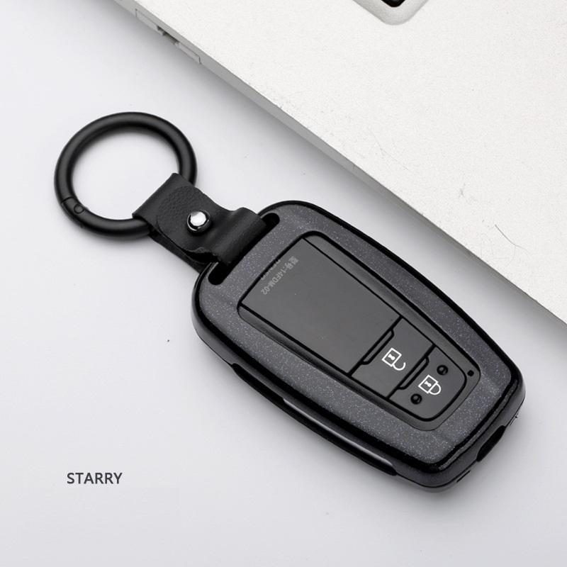Styling Mouldings Carbon fiber Alloy Remote car Key Cover Case For Toyota CHR C-HR Prado Prius Camry Corolla RAV4 2018 2019 2020