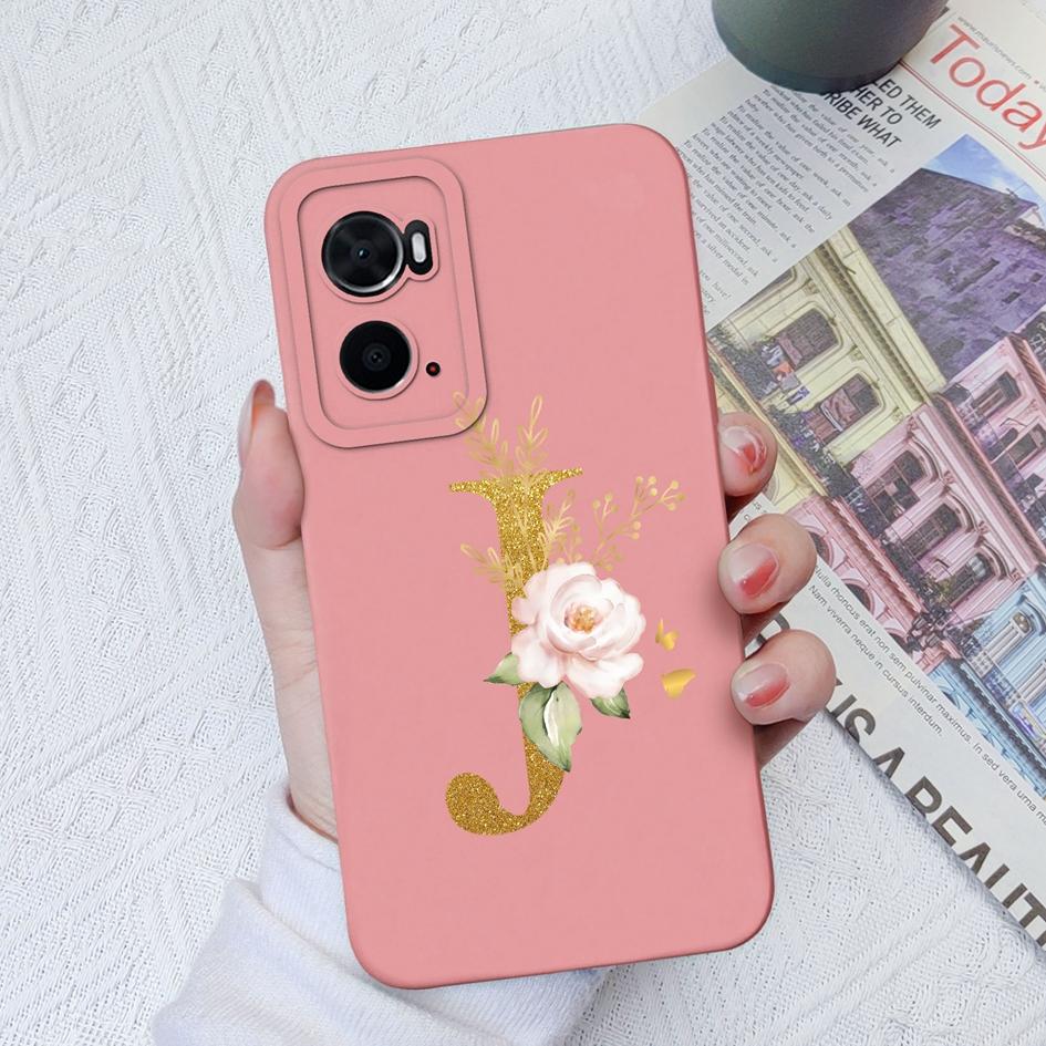 For OPPO A72 A73 A74 A75 A76 A77 A78 A79 A83 A91 Case Cover Luxury Flower Letters Shockproof Screen Protector Matte Soft Silicone For OPPO Bumper