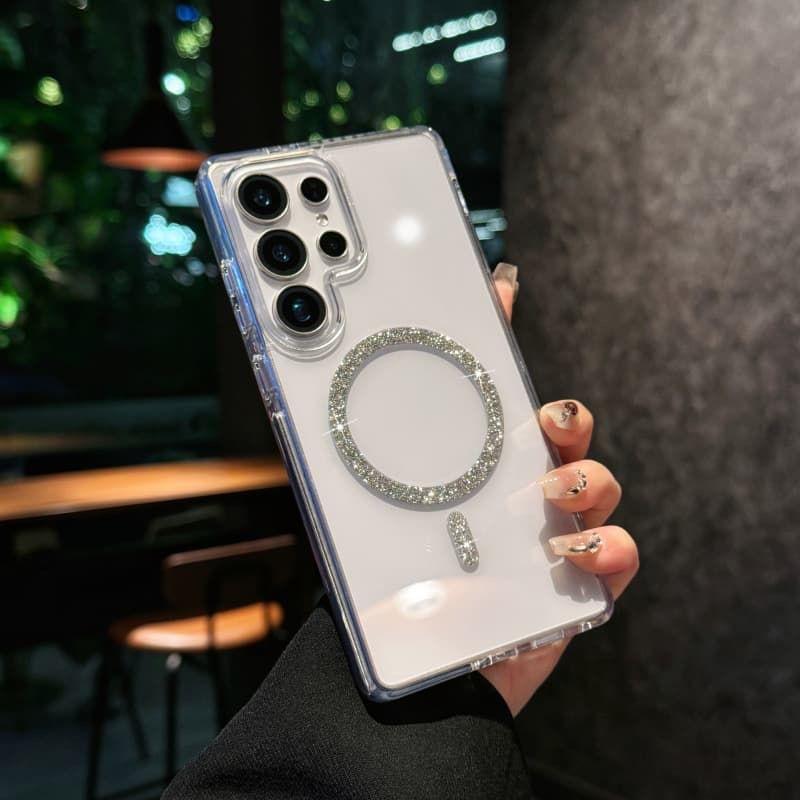 Подходит для Samsung S25ultra Магнитный чехол для телефона Простой Прозрачный Ультратонкий Ощущение высокого класса S24plus Индивидуальность S25 Жесткий