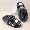 Faux Fur Thicken Plush Winter Slippers Women Closed Toe Non-Slip Warm Cotton Slides Woman Light Flat Heel Fur Slippers Female