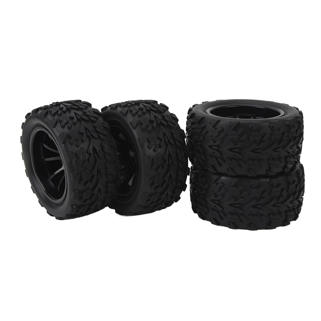 4pcs RC Car Wheels Tires Universal 10 Spoke Rims Rubber with M4 Lock Nut RC Car 1/10 Wheels Tires Fo