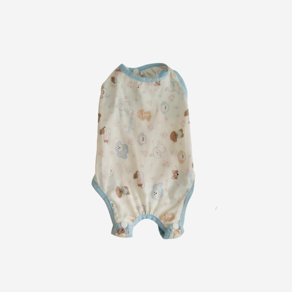 High Elasticity Cat Sterilization Suit Breathable Soft Cat Recovery Clothing Dog Pattern Comfortable Pet Anti-Licking Vest