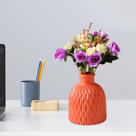 Ваза для цветов, небьющаяся, европейский стиль, однотонная, современная, круглая, открывающаяся, настольное украшение