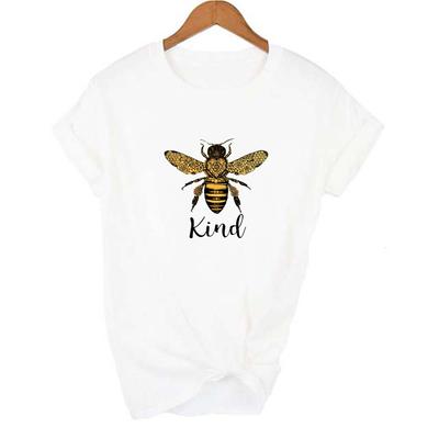 Графические футболки с принтом Bee Kind Женские летние с коротким рукавом Женская футболка Mujer Camisetas Эстетичные Харадзюку