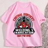 Funny Welding Printed T Shirt Cotton Short Sleeve O Neck Tshirt Casual Streetwear Trendy Y2k Cotton Male Clothing Loose