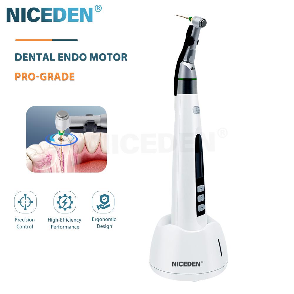 Niceden 2025 9 режимов Новый тип беспроводной стоматологический эндомотор 16: 1 Эндодонтический для стоматологического корневого канала Эндодонтический микромотор Хороший