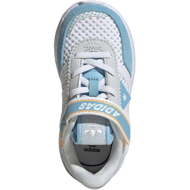adidas Originals Retropy F2 Удобная Модная Прочная Обувь для Ходьбы с Низким Верхом Детская Обувь Белый Синий JS2479