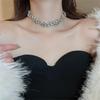 FYUAN Модные серебристые геометрические хрустальные чокеры, ожерелья с винтовыми стразами для женщин, вечерние statement украшения