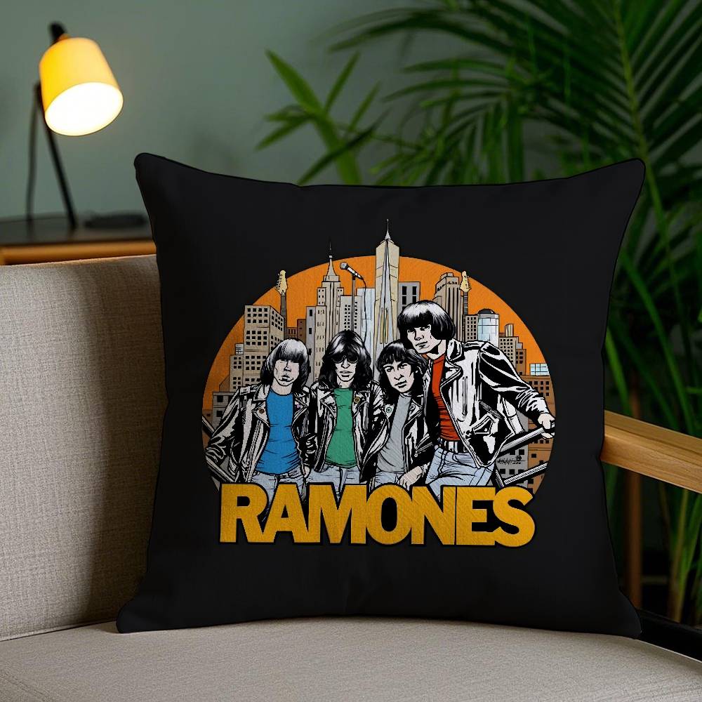 Наволочка Rock R-Ramones для офисного дивана, кресла в общежитии, короткий плюш, двусторонняя печать, декоративная подушка для дома