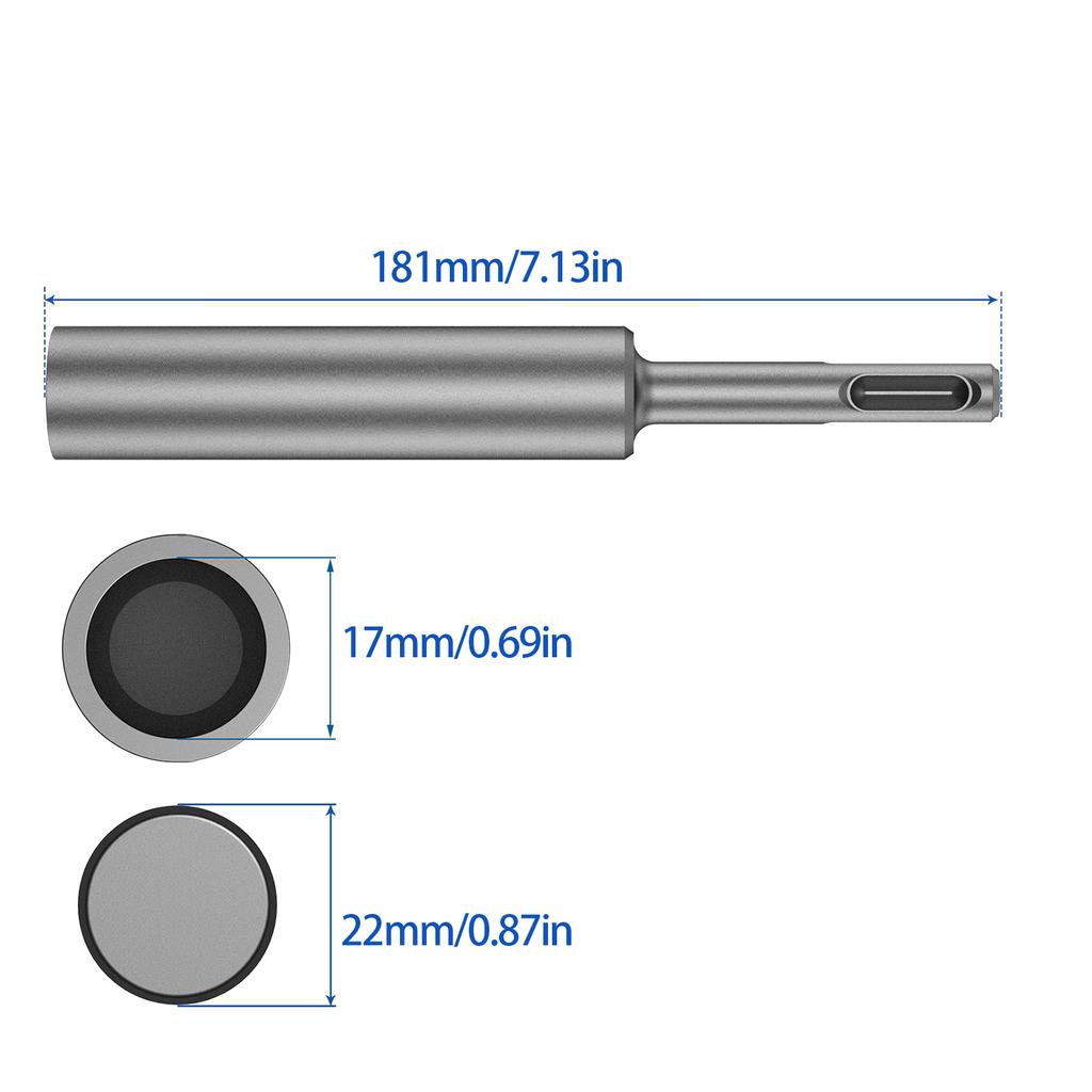 Ground Rod Driver 15mm/20mm Heavy Duty Steel Drill Bit Driver Wear Resistant Wide Compatibility for AnchorInstallation