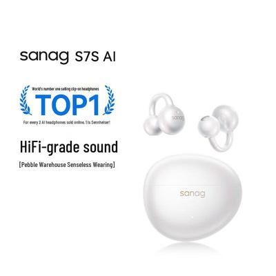 Saina S7S AI Беспроводные спортивные наушники с открытым ухом на клипсе Bluetooth