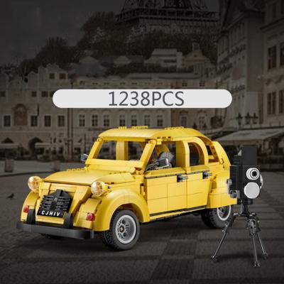 Масштаб Citroens Building Block Vintage Car Radio Remote Control Vehicle Bricks Model Toys Collection