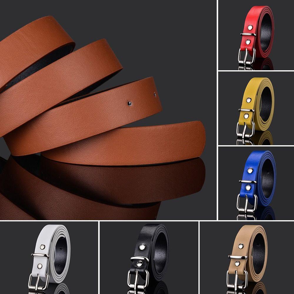 Design Retro Casual Thin Waist Strap Trouser Dress Belts Pin Buckle Waistband Children Leather Belt