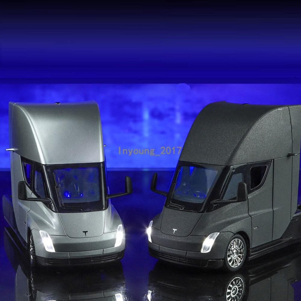 1/32 Tesla Trailer Литая модель игрушечного автомобиля для детей, коллекция для мальчиков