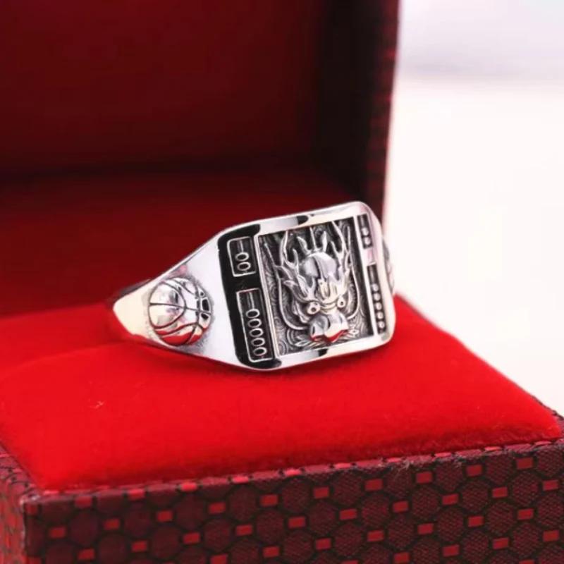 Оригинальный дизайн Fuzi китайский иероглиф стиль широкий тираж агрессивные и щедрые квадратные мужские кольца банкетные украшения