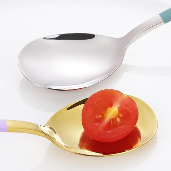 1 Set Spoon Chopsticks Food Grade Mirror Polish Smooth Edge Rust-proof Corrosion Resistant Dinning