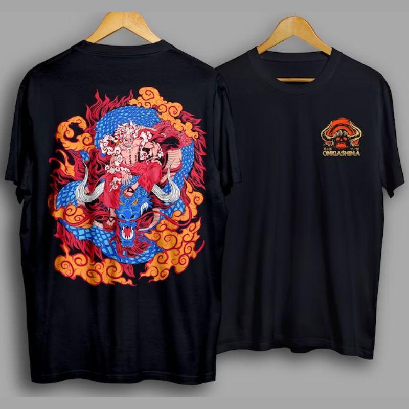 Summer 2026 One Piece Luffy Fifth Tier Nikka Vs Kaido Street Theme 100 Cotton Print Loose Tshirt Male and Female Top