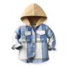 Kids Toddler Flannel Shirt Jacket Plaid Long Sleeve Lapel Button Down Shacket Baby Boys Girls Fall Shirt Coat Outwear Wiht Hooded