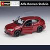 Bburago 1:24 Alfa Romeo Stelvio SUV Alloy Car Model Diecast Metal Toy Off-road Vehicle Car Model Simulation Collection Kids Gift