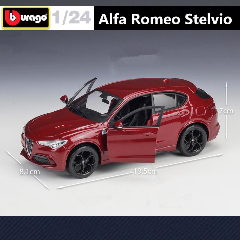 Bburago 1:24 Alfa Romeo Stelvio SUV Alloy Car Model Diecast Metal Toy Off-road Vehicle Car Model Simulation Collection Kids Gift