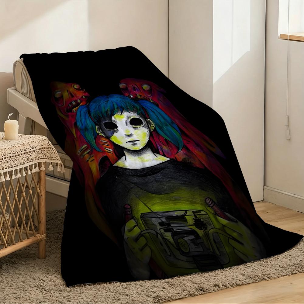 Thriller Game Ssally Face Throw Lightweight 240G Flannel Blanket Soft Skinfriendly For Summer Cooling