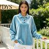 Lady Pullover Shirt Women Velvet Shirt, 3-Button Collared Casual Blouse, Solid Color Loose Long Sleeve Top for Daily Wear Work