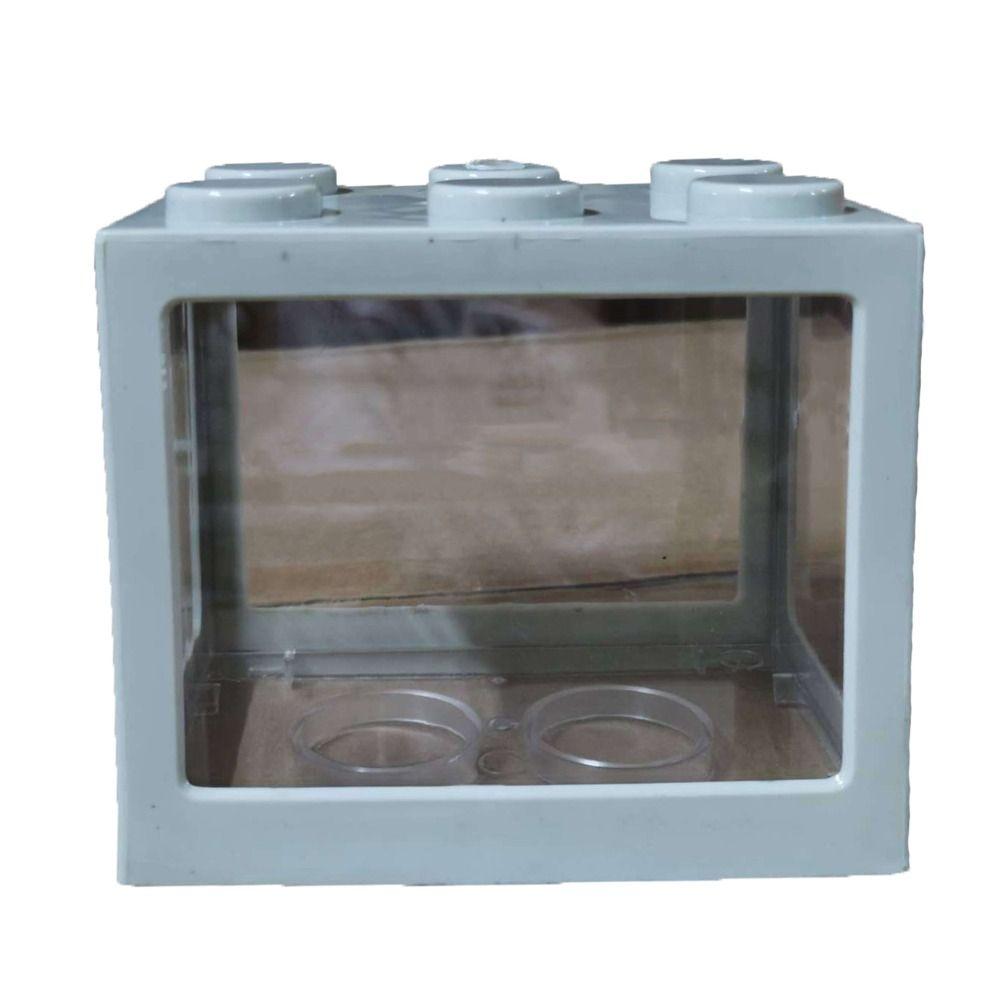 Пластиковый аквариум для рыбок Betta, светодиодная лампа, коробка для разведения, креативный строительный блок, настольное украшение для аквариума