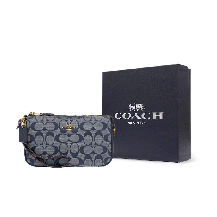 New COACH Nolita Jacquard Fabric Bonded Cow Split Leather Handbag Shoulder Bag Women's Denim Blue CH149-IMDEI
