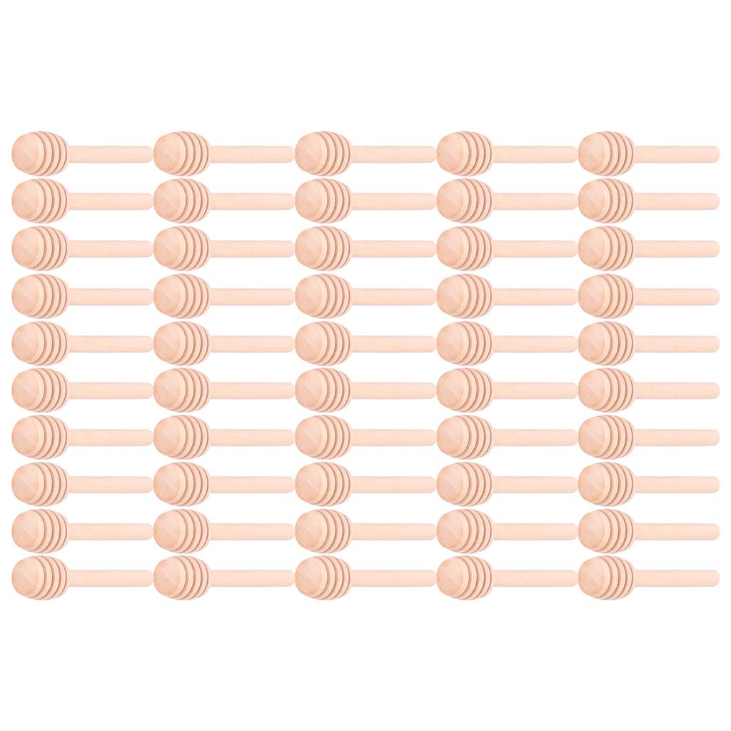 100Pcs Wood Honey Dipper Honey Stirring Sticks for Wedding Party Kitchen Restaurant 8cm