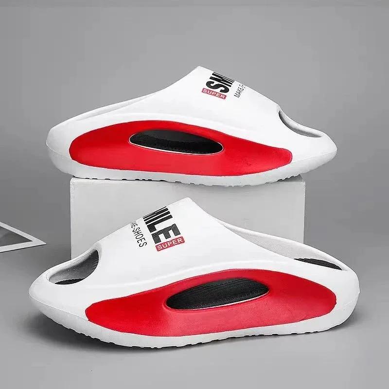 Распродажа модной мужской обуви 2024 года, горячая распродажа, мужские тапочки, летние повседневные тапочки, мужские полые легкие туфли с открытым носком из ЭВА, большие размеры, мужская обувь