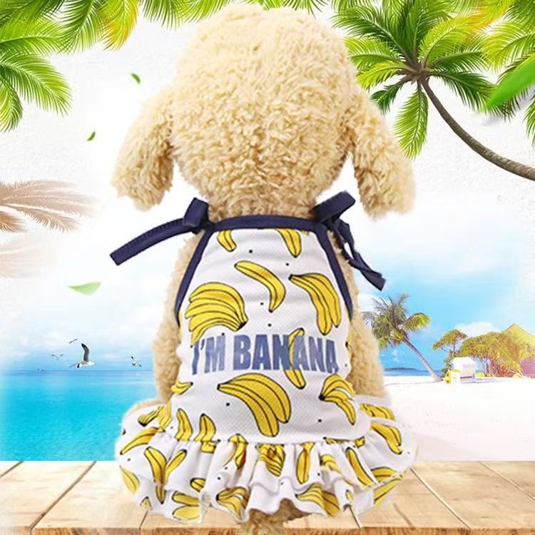 Hot Fruits Pattern Pet Cotton Clothes All Season Breathable Vest Coat Dress For Dog Cat Puppy Kitten Small Pet Cute Daily Outfit