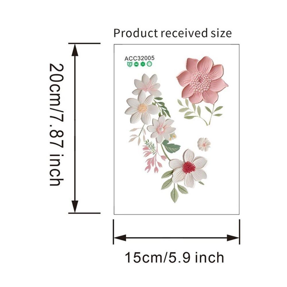 PVC Waterproof Sticker Beautiful Flowers Home Decoration Stickers  Bedroom Bathroom Living Room