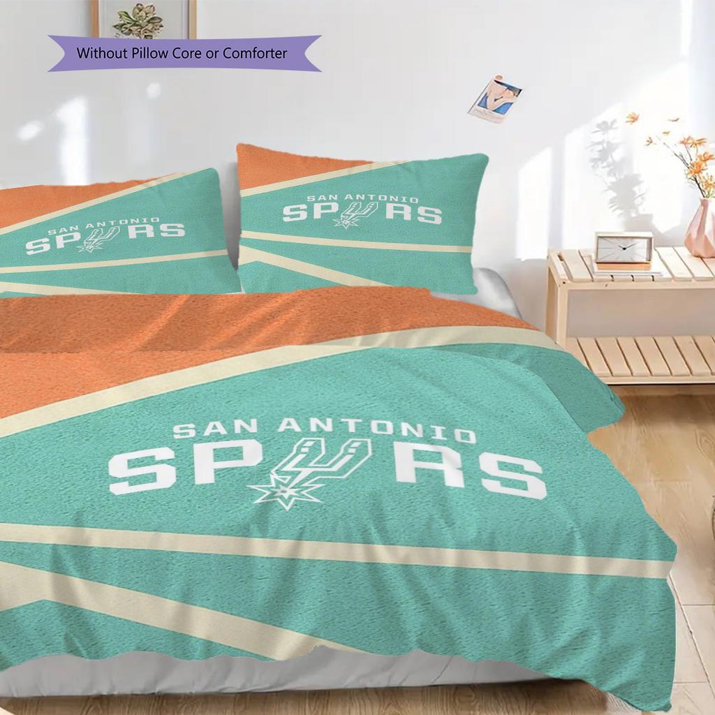 San Antonio Spurs Court Bedding(1 * duvet cover + 2 * pillowcase, without core)Christmas birthday gift Soft and comfortable