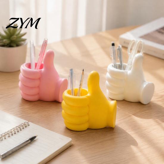Creative Pen Cup for Office 3D Printed Thumbs?Up Holder, Funny Gesture Shaped Desk Organizer, Macaron Color Organizer Pencil Cup, Cute Desktop