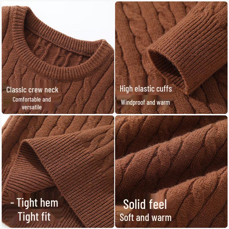 Мужской свитер JEANSWEST LIFE с косами, круглым вырезом, свободного кроя