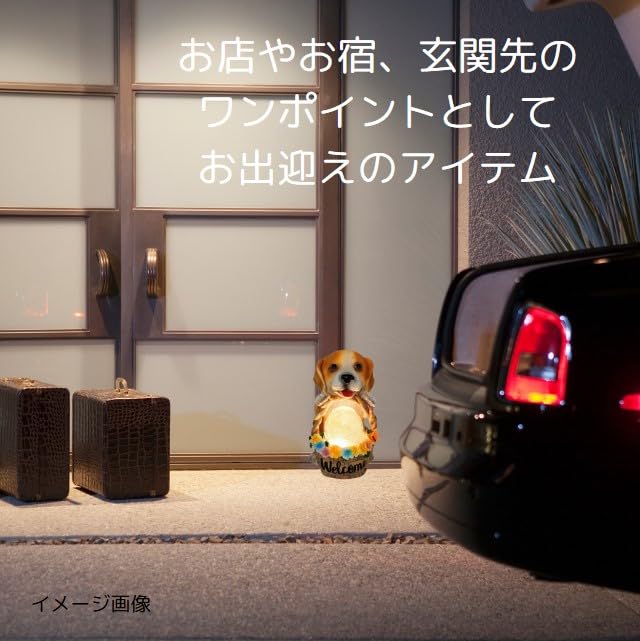 bubulu Puppy Figurine Solar Outdoor Gardening Entrance LED Yard Lighting Automatic Lighting Light, Solar-Powered Lighting, Accessories, Gardening,