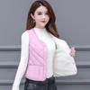 Женский короткий жилет из хлопка с пуховой подкладкой и бархатной подкладкой - приталенный теплый жилет 2024 года на осень и зиму