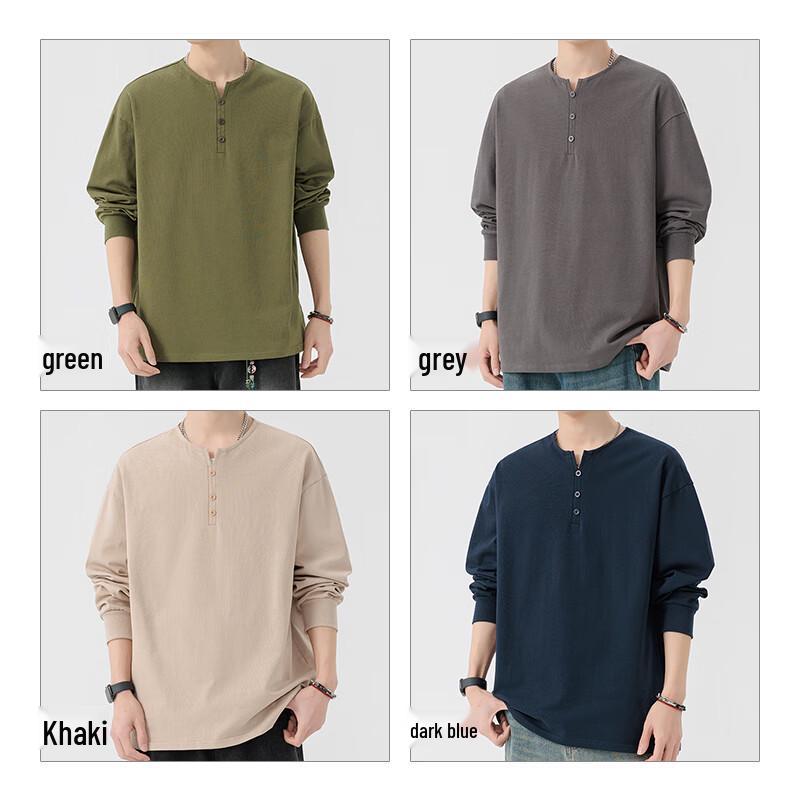 Мужская футболка-henley из чистого хлопка свободного кроя с длинным рукавом Jeanswest