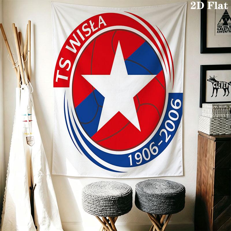 TS Wisła Kraków Wall Hanging Printed Fabric Blanket Decorative Tapestries for Bedroom Living Room Home Decor