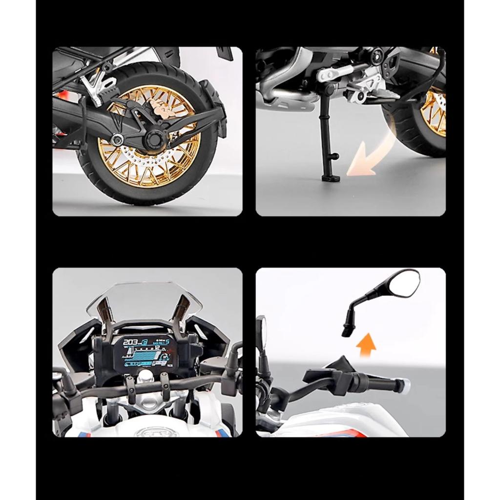 1/9 BMW R1250GS ADV Мотоциклы Симуляция Сплав Модель Мотоцикла Амортизаторы Звук и Свет Коллекционная Игрушечная Машина Подарок Ребенку