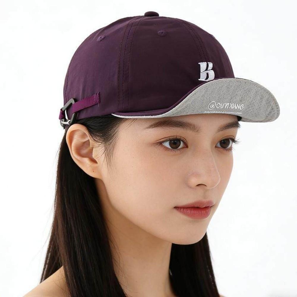 B-Letter Design Flip-Brimmed Cap Short Brim Short-Brimmed Baseball Cap Outdoor Hiking