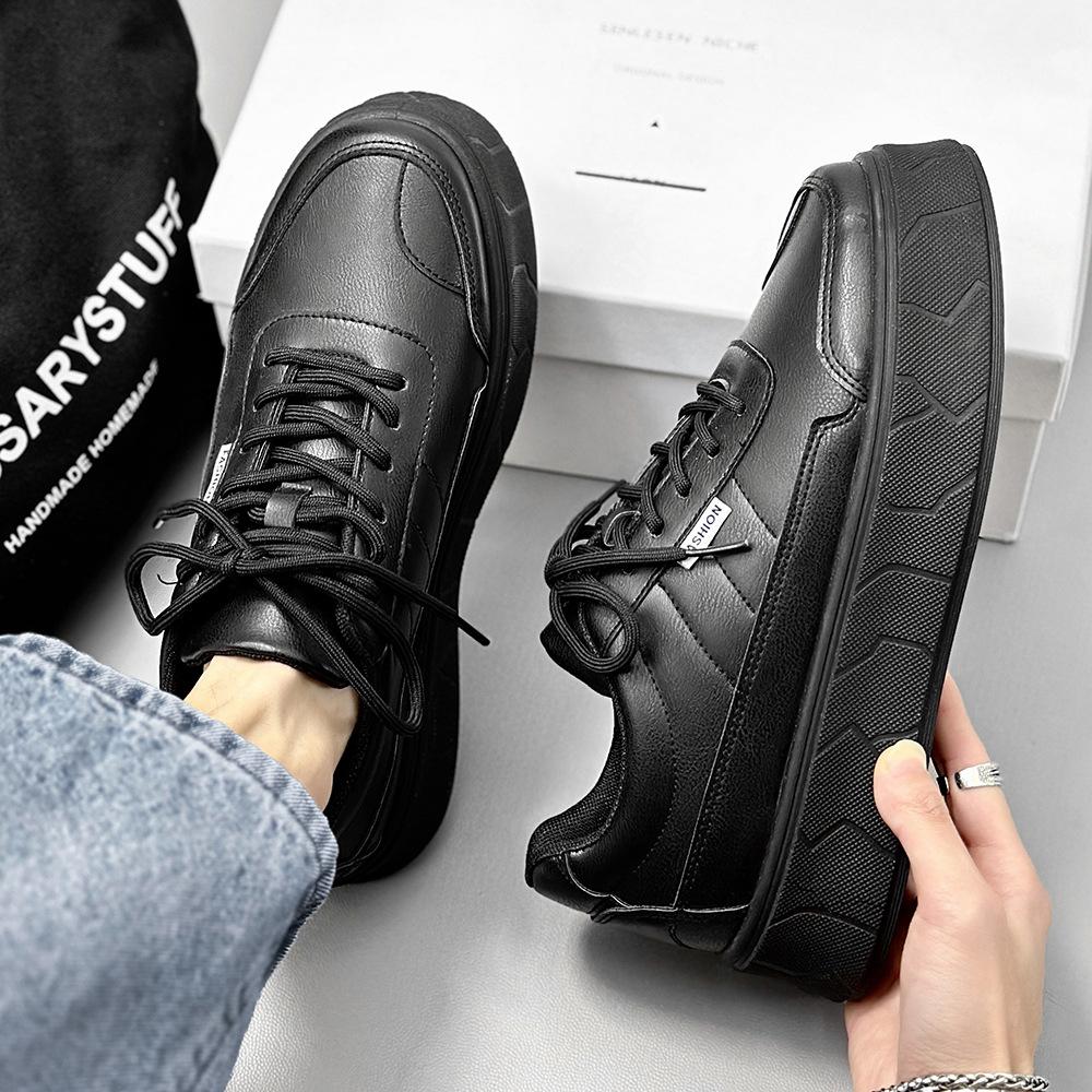 Fashion Men's Platform Skate Shoes Breathable Lace-Up Sneakers Comfort-Fit Design Spring-Summer Casual Footwear Urban Style Thick Sole